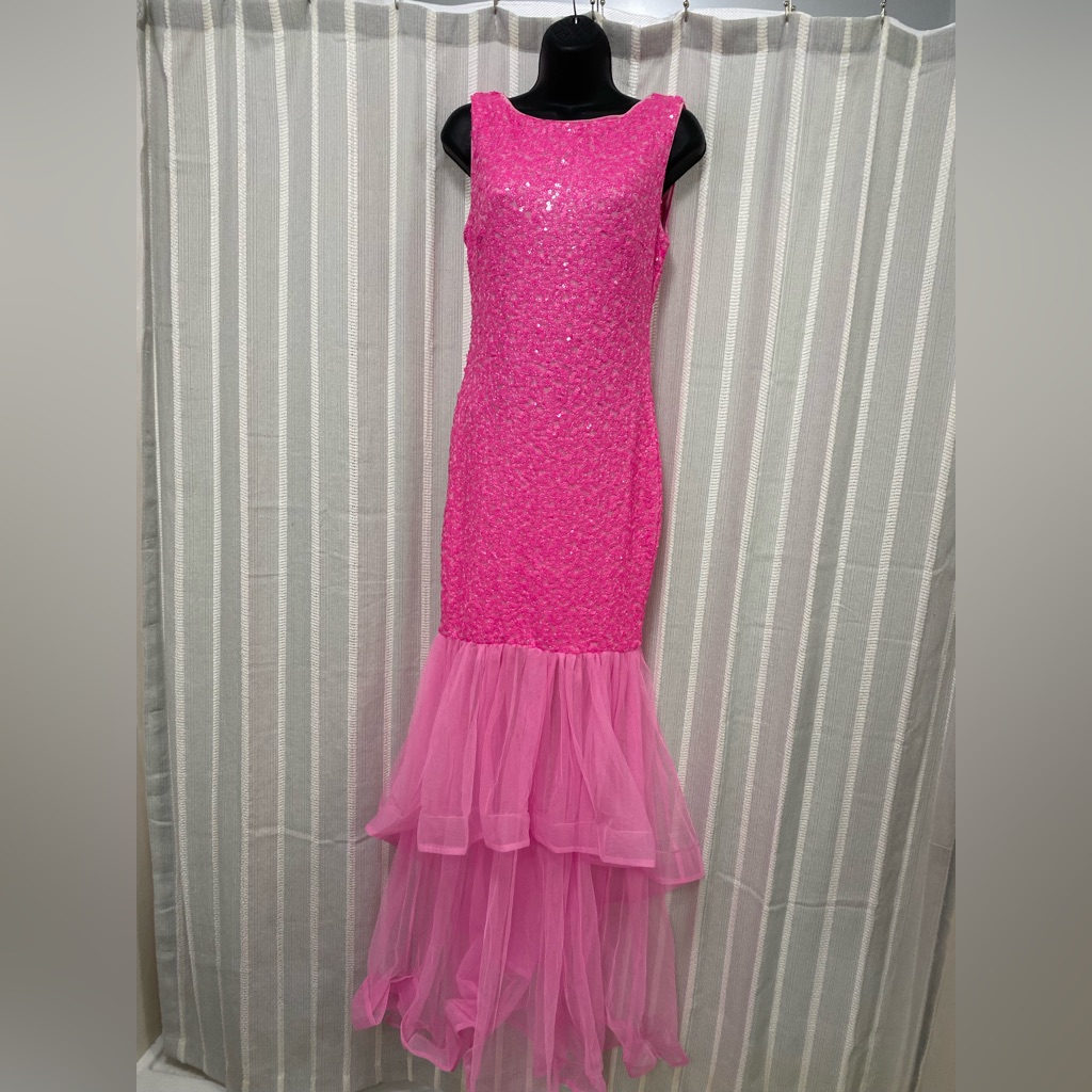 Nwt Pink Sequin And Tulle Mermaid Prom Homecoming Dress Size M